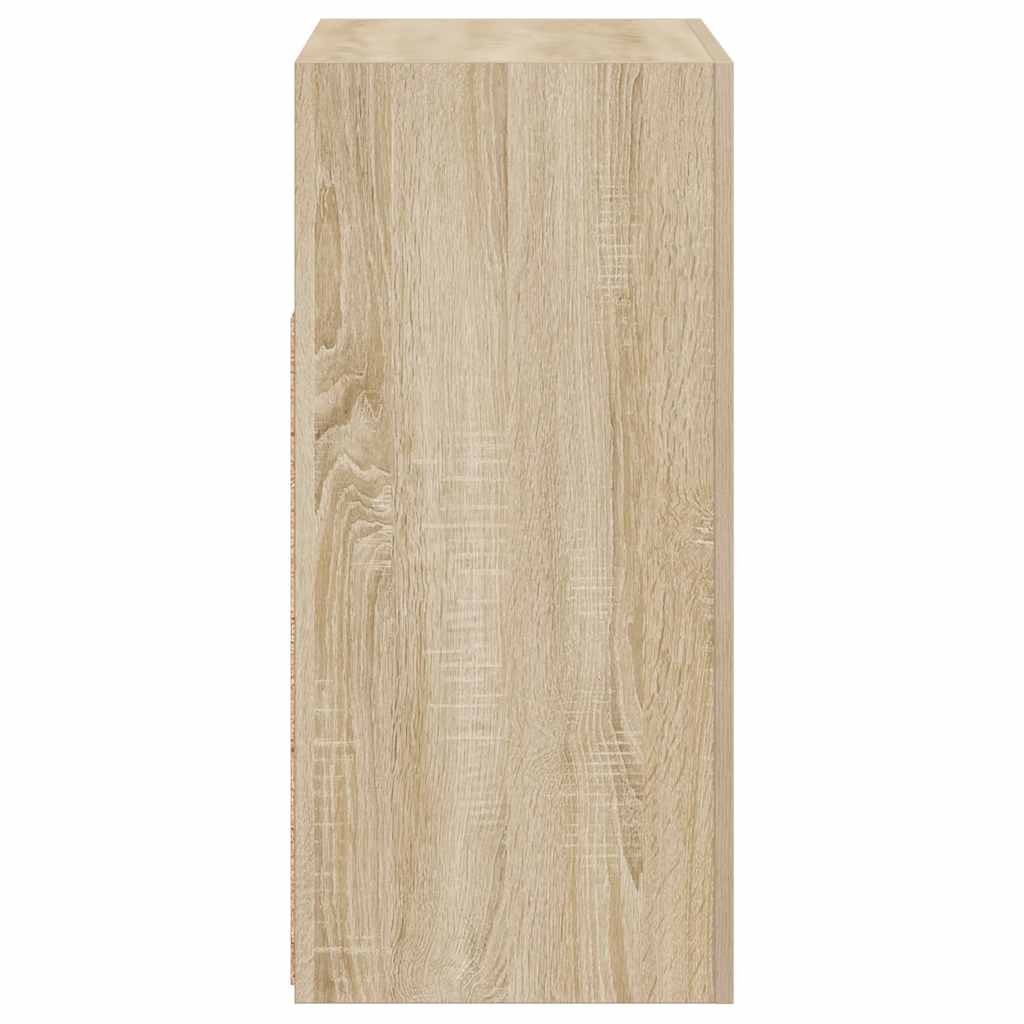 Sideboard mit LED-Leuchten Sonoma-Eiche 80x35x75 cm